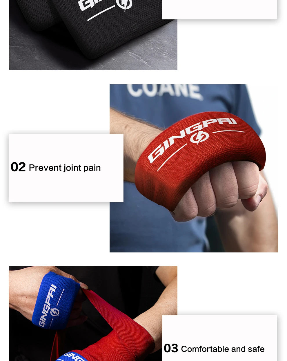 Gel Boxing Gloves Sanda MMA Training Finger Joint Protection Thickened Fist Peak Gel Hand Wraps Boxing Training Accessories