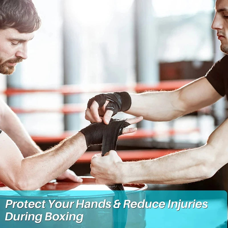 2.5m Cotton Boxing Hand Wraps for Men & Women, Muay Thai, Mixed Martial Arts, Fighting Sports Wrist Support, Knee Protector
