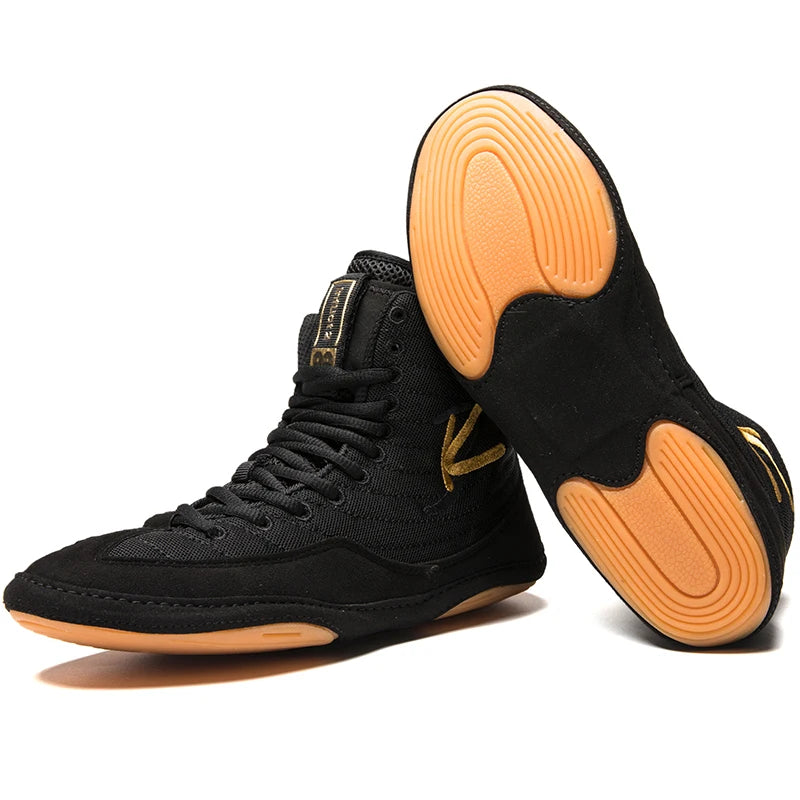 High-top Men's Boxing Shoes Breathable Fighting Wrestling Shoes Women's Anti-slip Sanda Sneakers Mesh Boxing Training Shoes