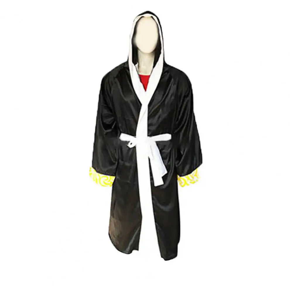 Men Long Sleeve Waist Belt Competition Training Muay Thai Boxing Robe Uniform Boys Girls Boxing Jerseys