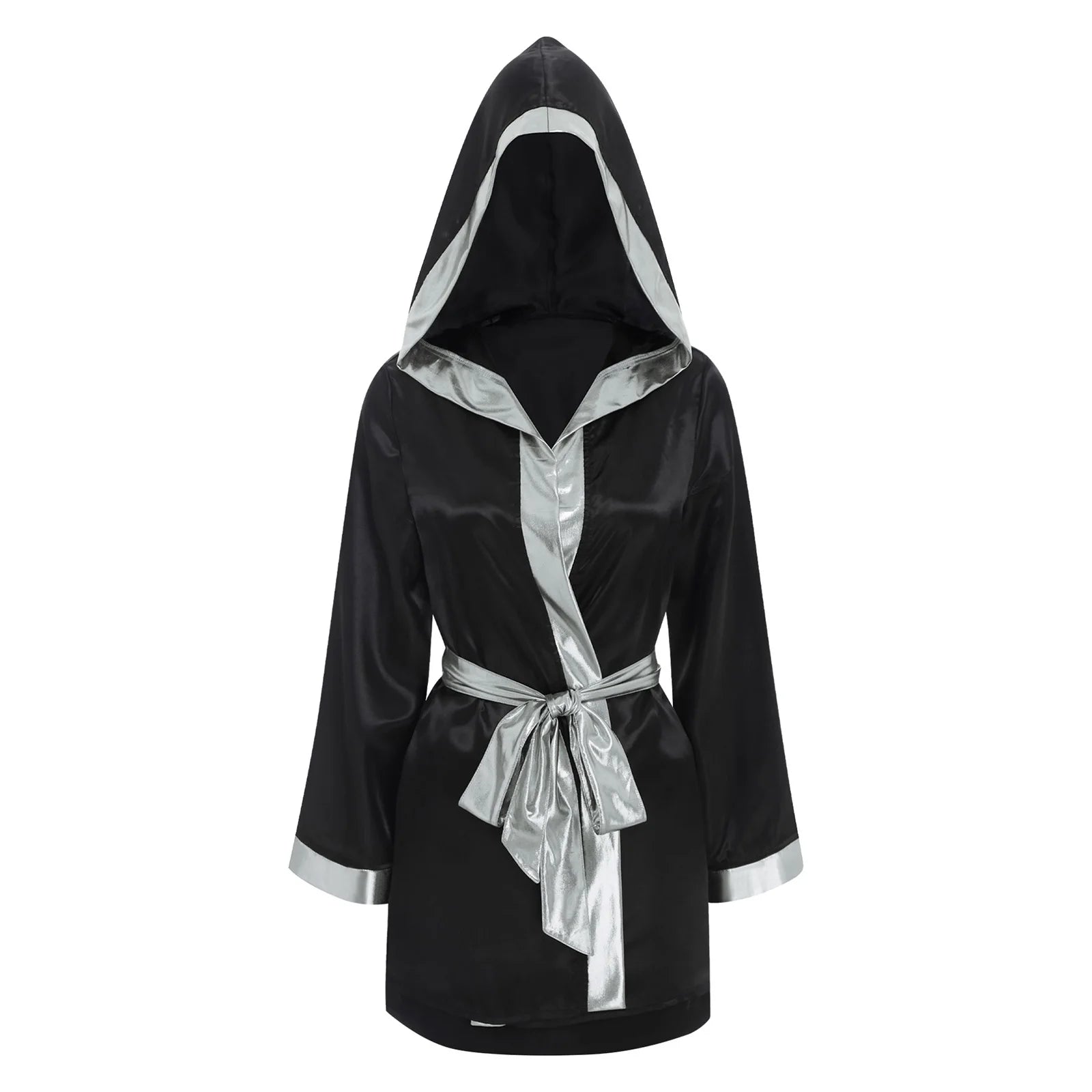 Women Boxing Robes Bjj Boxer Fight Grappling Costume Martial Arts Muay Thai Satin Tops + Skirt Belt Kickboxing Hooded Outfit