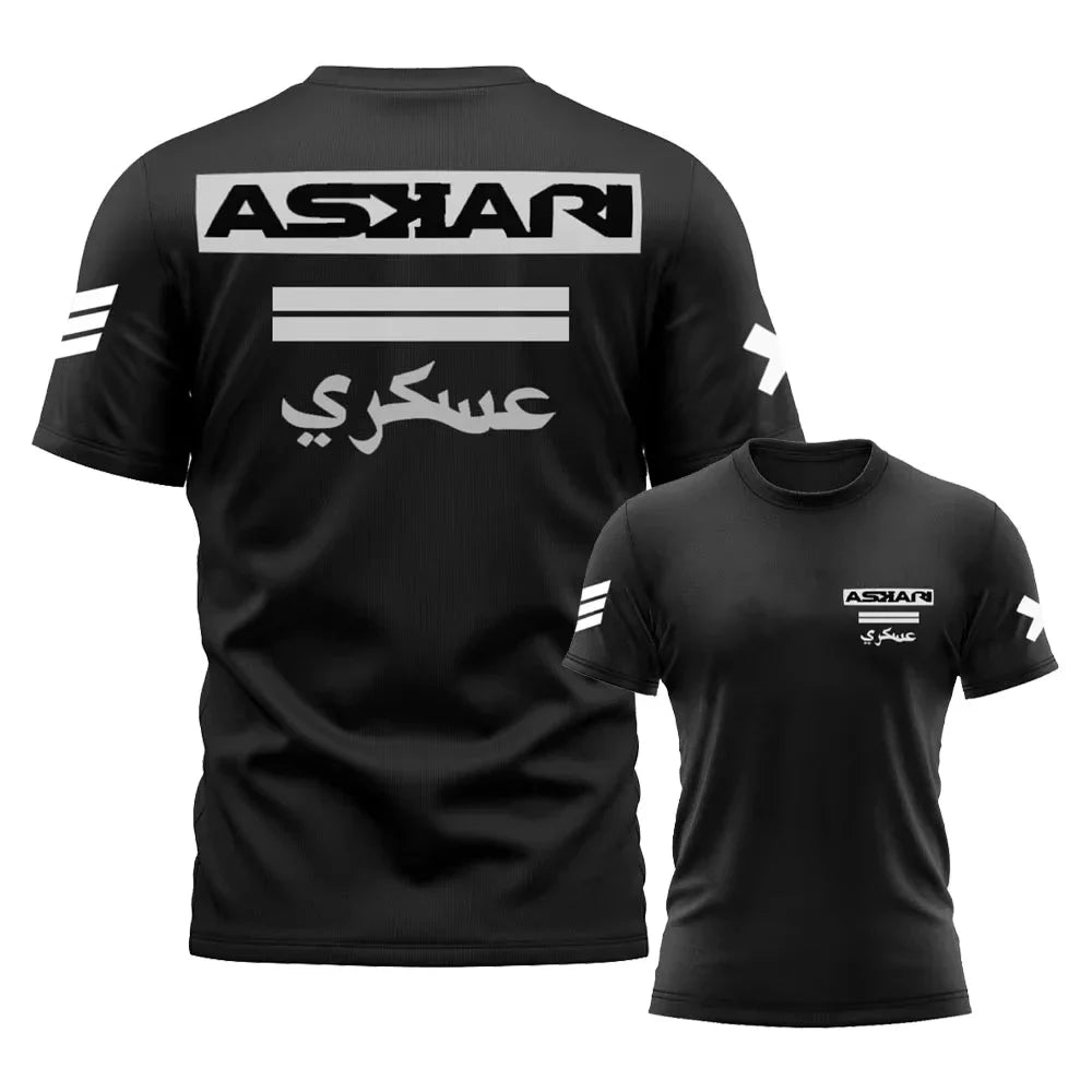 Askari Men's Boxing and Wrestling T-shirts, Summer Sports Round-neck Breathable Short-sleeved T-shirts, Outdoor Training Suits