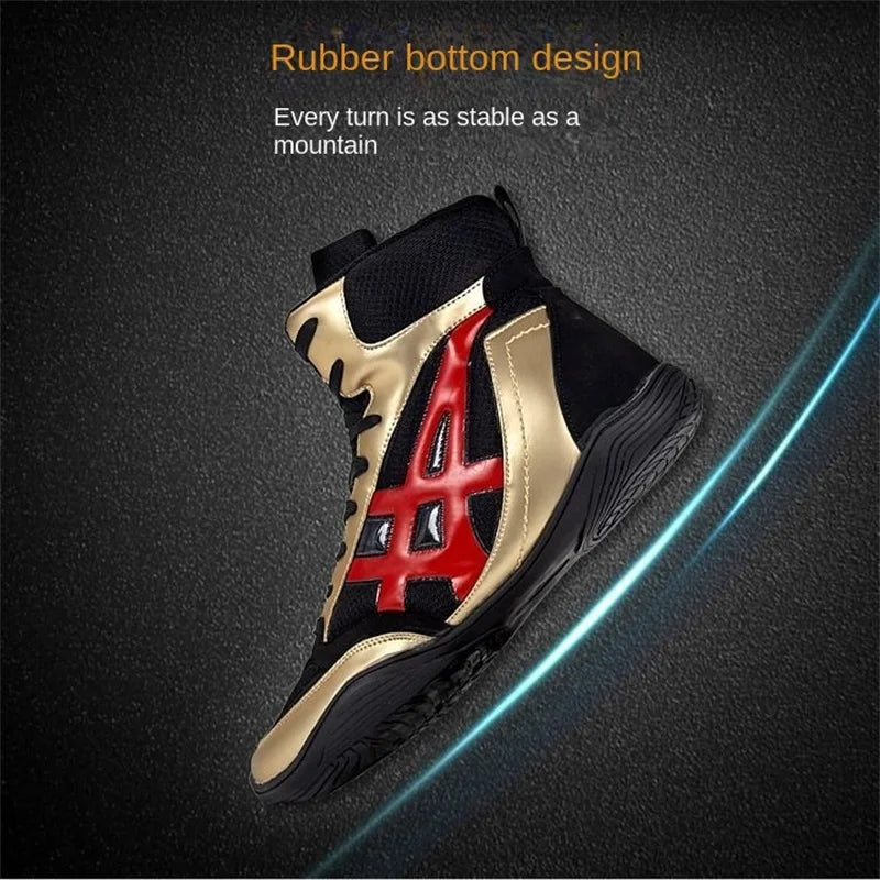 Men professional boxing wrestling fighting shoes Lightweight and Breathable best women's men's boxing Wrestling shoes boots