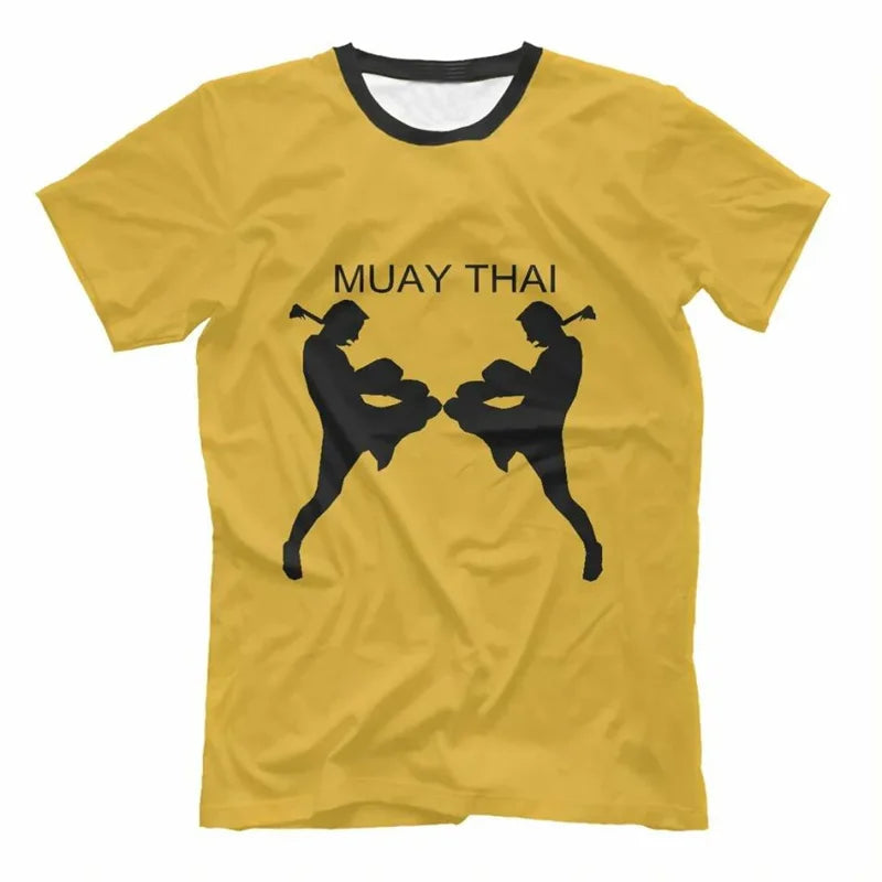 Boxing Men's Muay Thai T Shirt Fashion Summer Oversized T-shirts Casual Men's Gym Fitness Combat Training Sportswear Clothing
