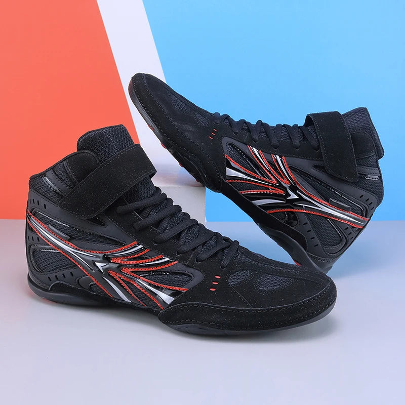 2025 New Daily Training Mens Boxing Shoes Lightweight and Comfortable Wrestling Shoes High Top Gripping Flexible Sports Shoes