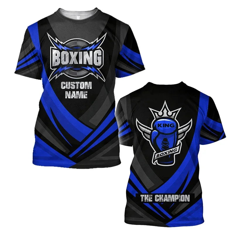 Boxing Training T-shirt Tough Guy Boxer Graphic T Shirt for Men Clothing Quick Dry Tshirt Unisex Gym Fitness Sports Short Sleeve