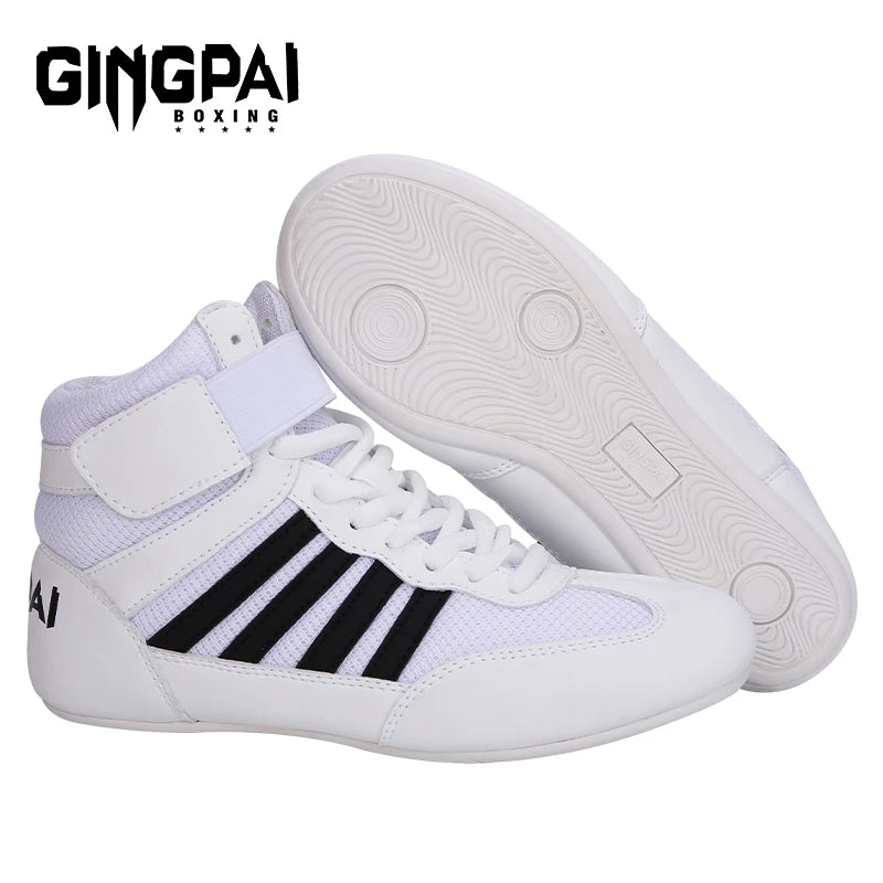 Professional Wrestling Shoes Boxing Shoes Men Women Training Shoes Tendon Bottom Artificial Leather Sports Shoes Breathable Soft