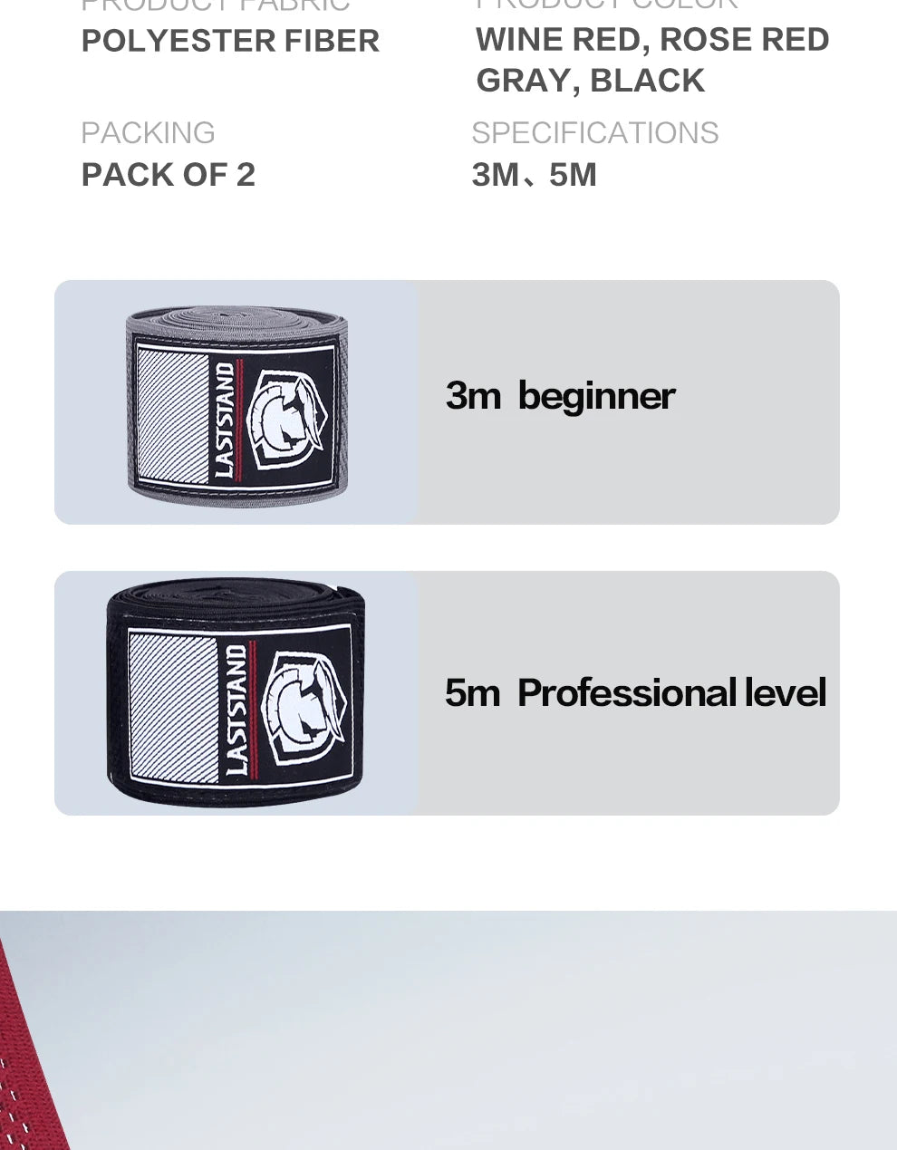 2 Rolls 3/5M Elastic Boxing Bandage Sports Strap Sanda Kick Boxing MMA Hand Gloves Wraps Belt Boxing Sports Wraps Bandage
