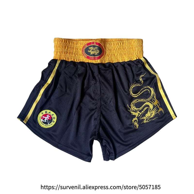 Boxing Uniform Men Women Kids Muay Thai Boxing Shorts Sanda Wushu Martial Arts MMA Training Clothing Kickboxing Shorts and Vest