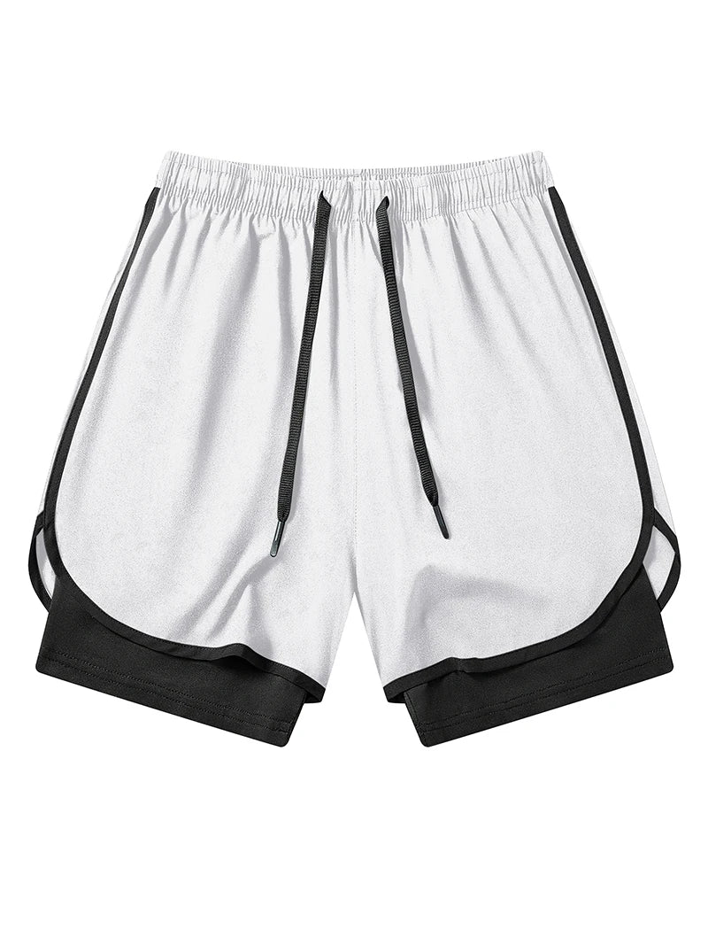 Women's Gym Workout Running 2 in 1 Shorts Summer Athletic Quick Dry Dual-Layered Shorts with Phone Pocket Towel Loop Activewear