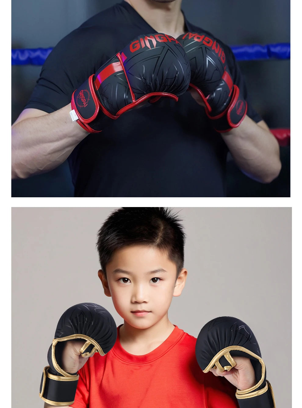 Professional MMA Boxing Gloves Half Finger Sandbag Karate Muay Thai Training Gloves Men Women Thickened Boxing Equipment