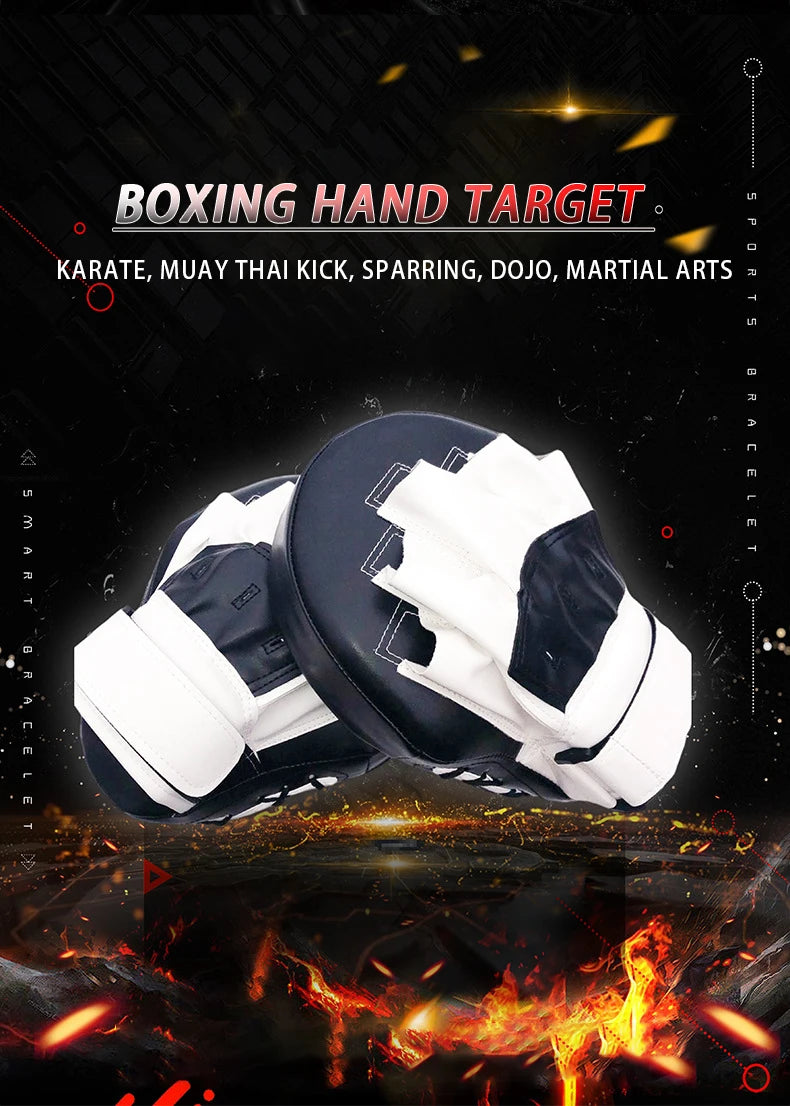 Boxing Curved Focus Boxing Training Hand Pads Punching Mitts Muay Boxing Pads Leatherette MMA Karate Training Equipment