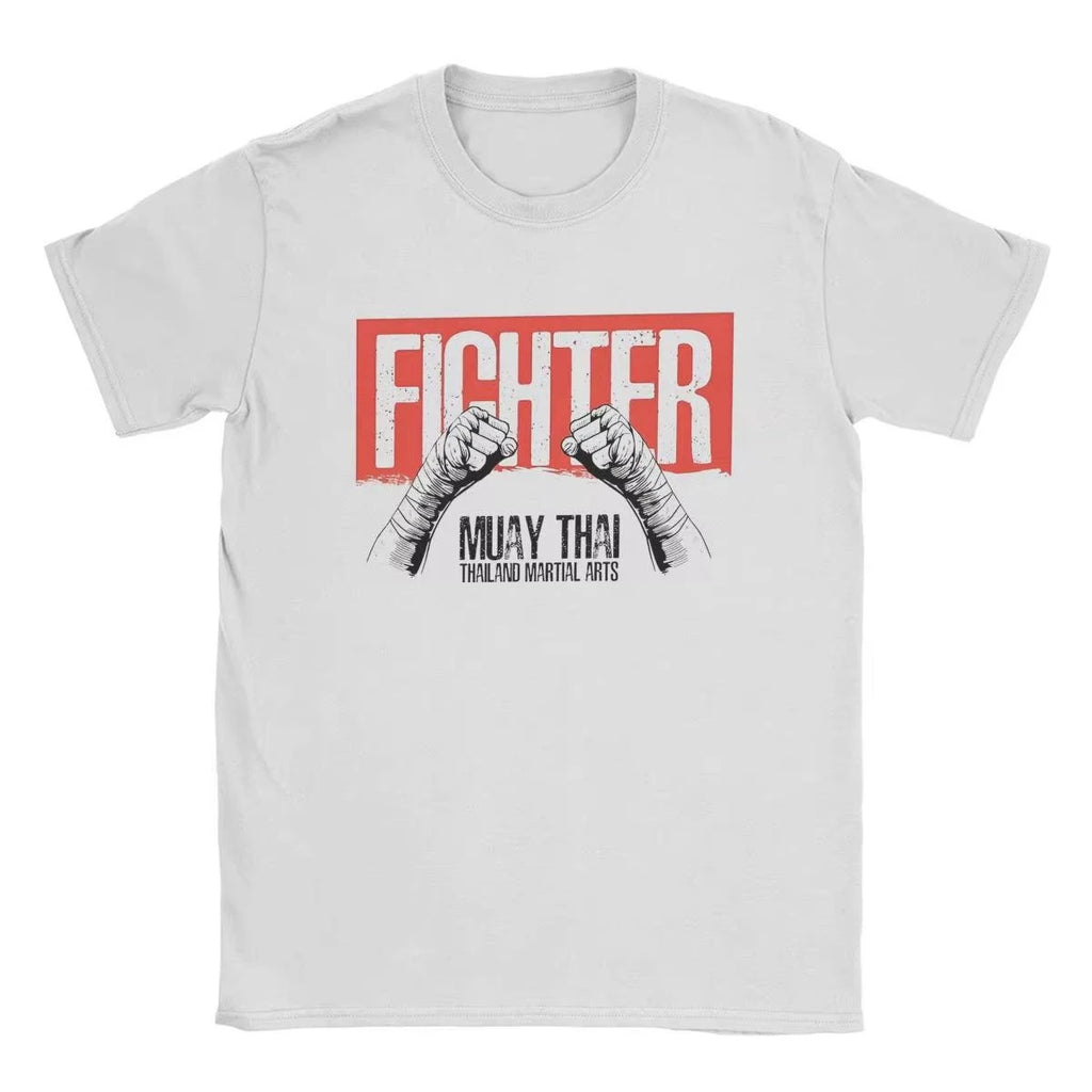 Men's T-Shirts Muay Thai Sak Yant Tiger Unique 100% Cotton Tee Short Sleeve Boxing Fighter T Shirts Round Neck Clothing Summer
