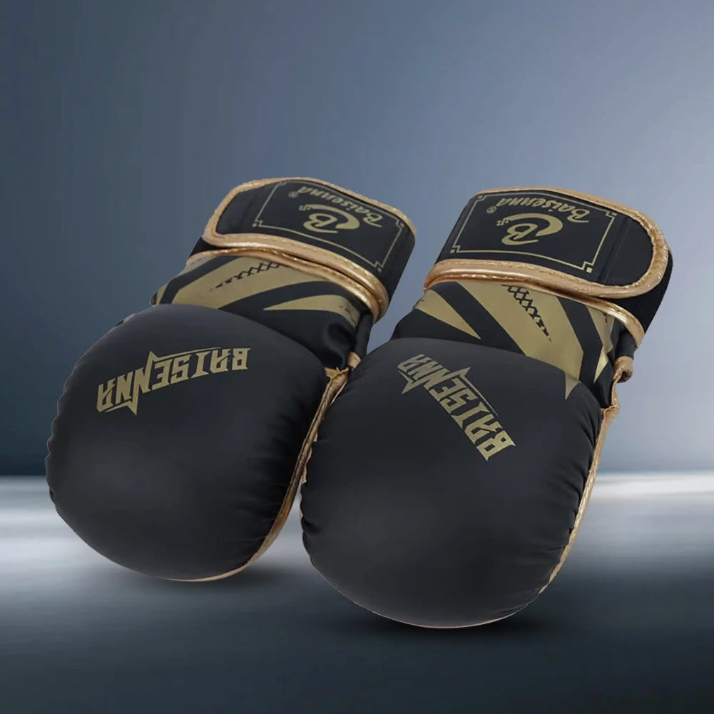 Professional MMA Boxing Gloves Half Finger Sandbag Karate Muay Thai Training Gloves PU Adult Kids Thickened Boxing Equipment
