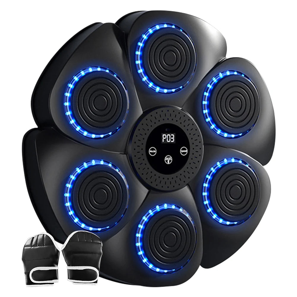 Bluetooth Music Boxing Machine RGB Light Smart Fitness Boxing Bag Muay Thai Sandbag Training Punching Equipment for Kids Adults