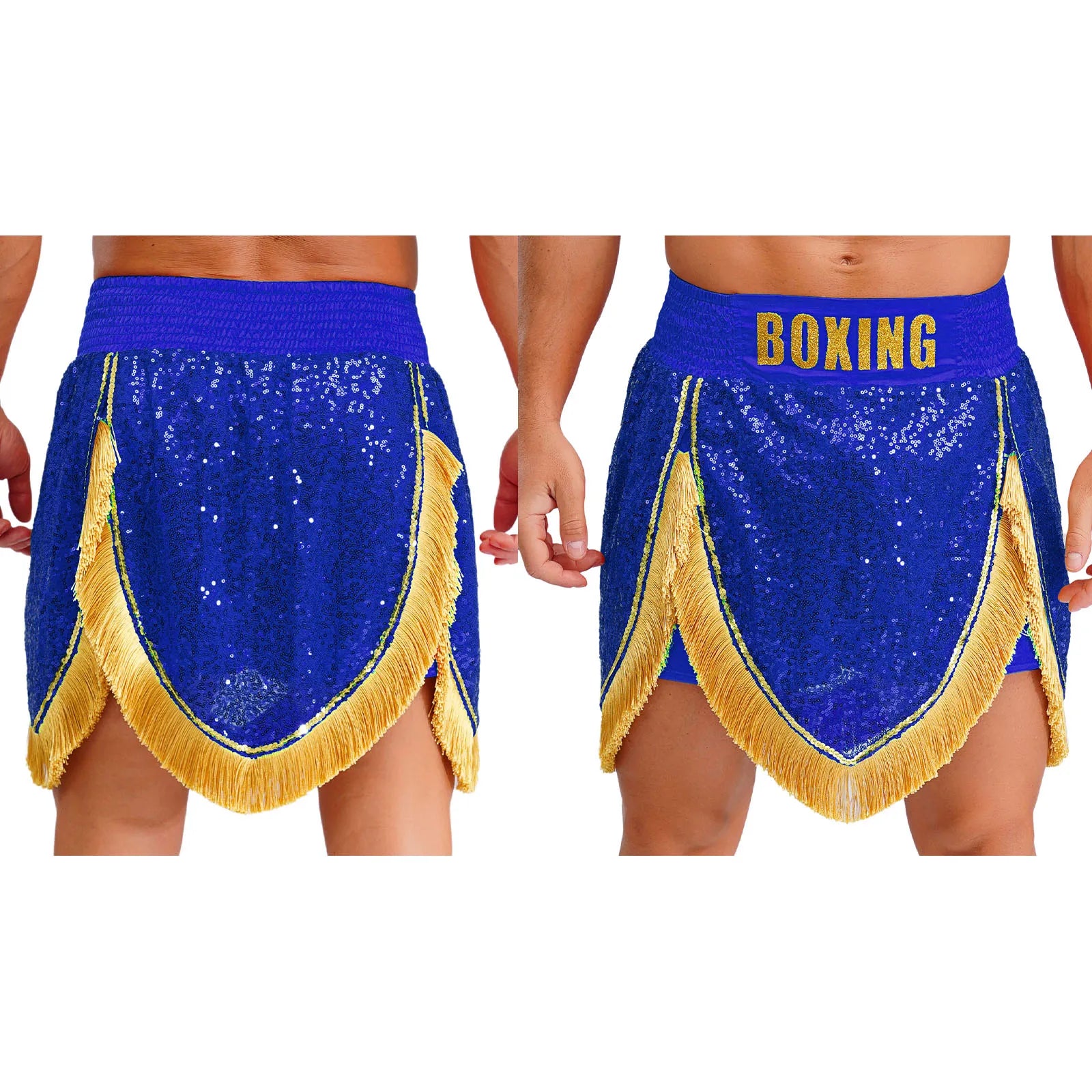 Adult Men's Boxing Competition Skirts Shorts Muay Thai Martial Arts Training Costumes Kickboxing Performance Fringe Shorts
