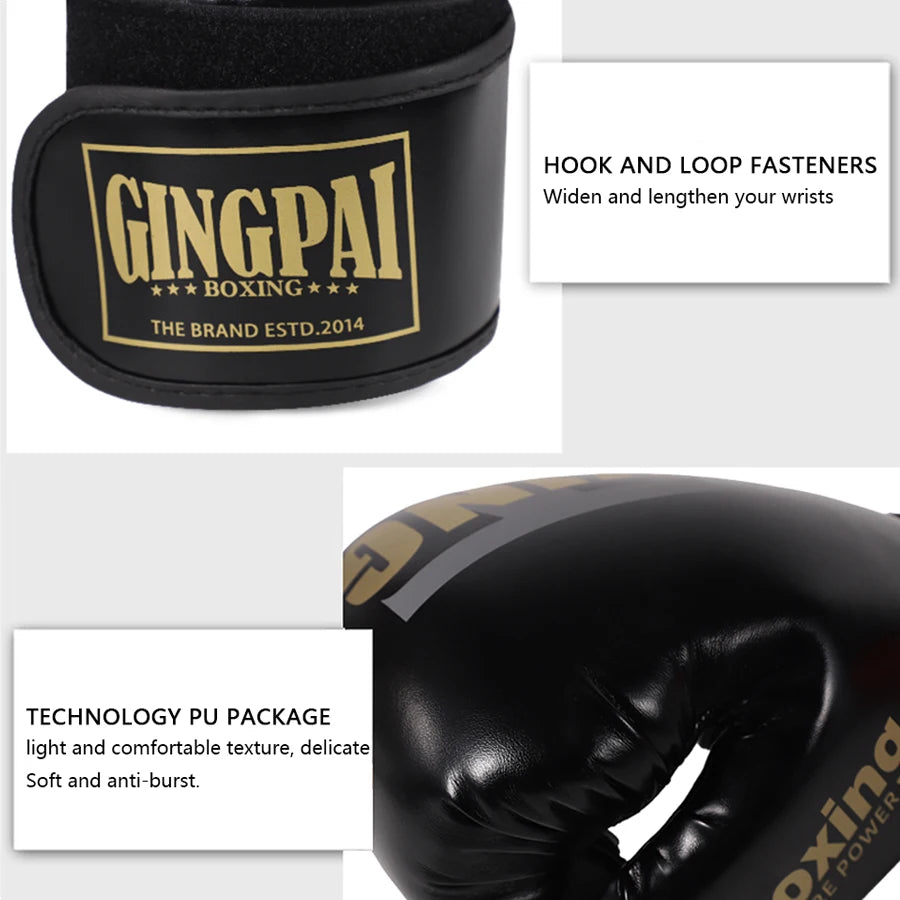 6-12oz Boxing gloves for adults children men Sanda professional women Muay Thai teenagers beginners boxing training equipment