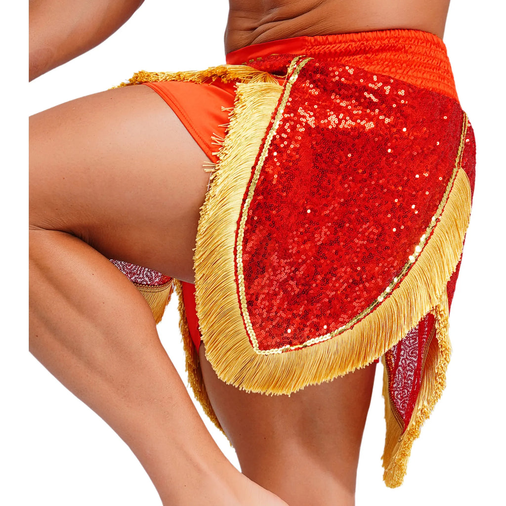 Adult Men's Boxing Competition Skirts Shorts Muay Thai Martial Arts Training Costumes Kickboxing Performance Fringe Shorts