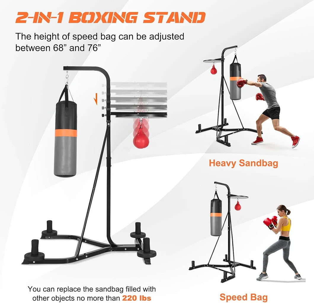 Boxing Bag Stand Premium Material Martial Arts Equipment For Heavy Bag Includes Speed Bag For Speed Training