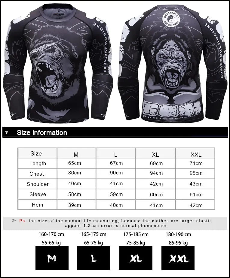 Boxing Set Compression Men Sport T-shirts+Pants Rashguard Jitsu Bjj Rash Guard KickBoxing Sets Muay Thai Jersey MMA Fightwear