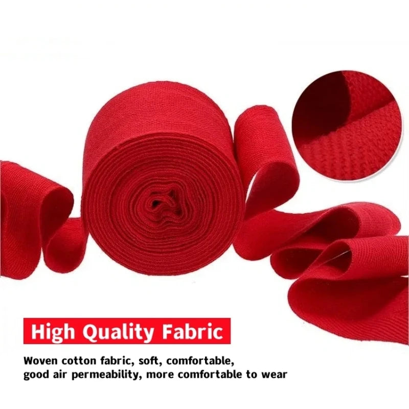 2.5m Cotton Boxing Hand Wraps for Men & Women, Muay Thai, Mixed Martial Arts, Fighting Sports Wrist Support, Knee Protector