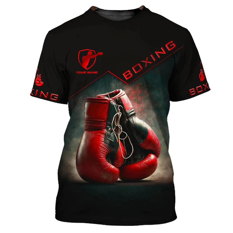 Fashion Boxing Graphic T Shirts For Men Summer Trend Short Sleeve 3D Printed Sports T-shirts Loose Quick Dry Breathable Tees