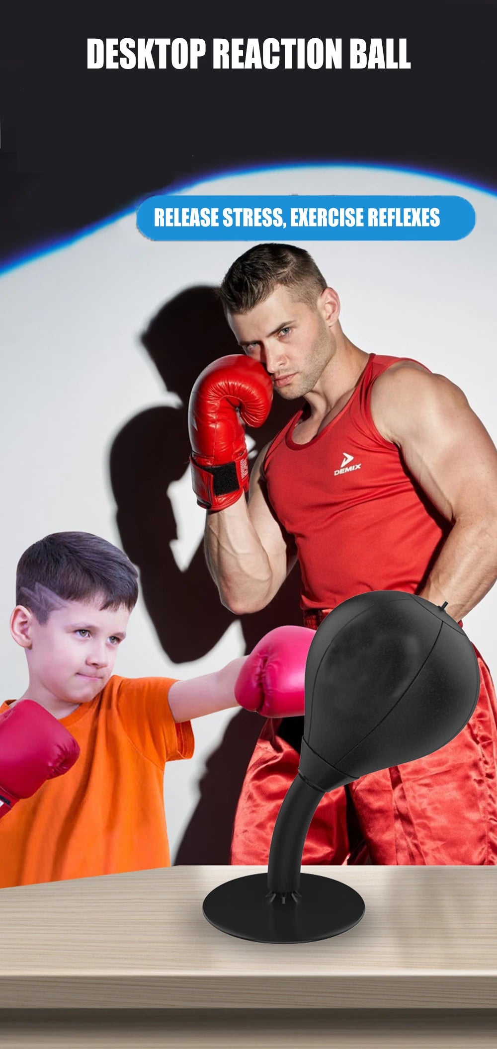 Stress Relief Boxing Bag Suction Cup Base Speed Ball Inflatable Foam Spring Fighting Speed Reflex Training Fitness Equipment