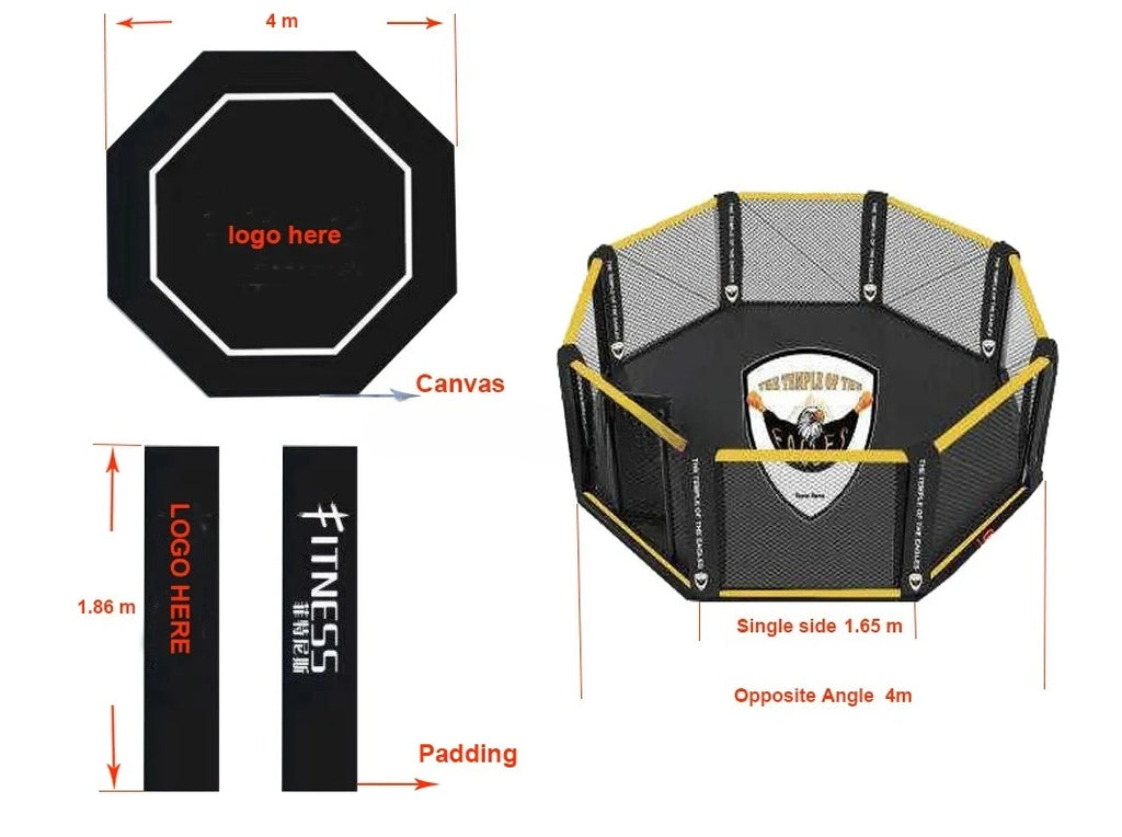 Customized  MMA Cage Floor Type MMA Cage 4m*4m 5m*5m 6m*6m Wrestling Cages
