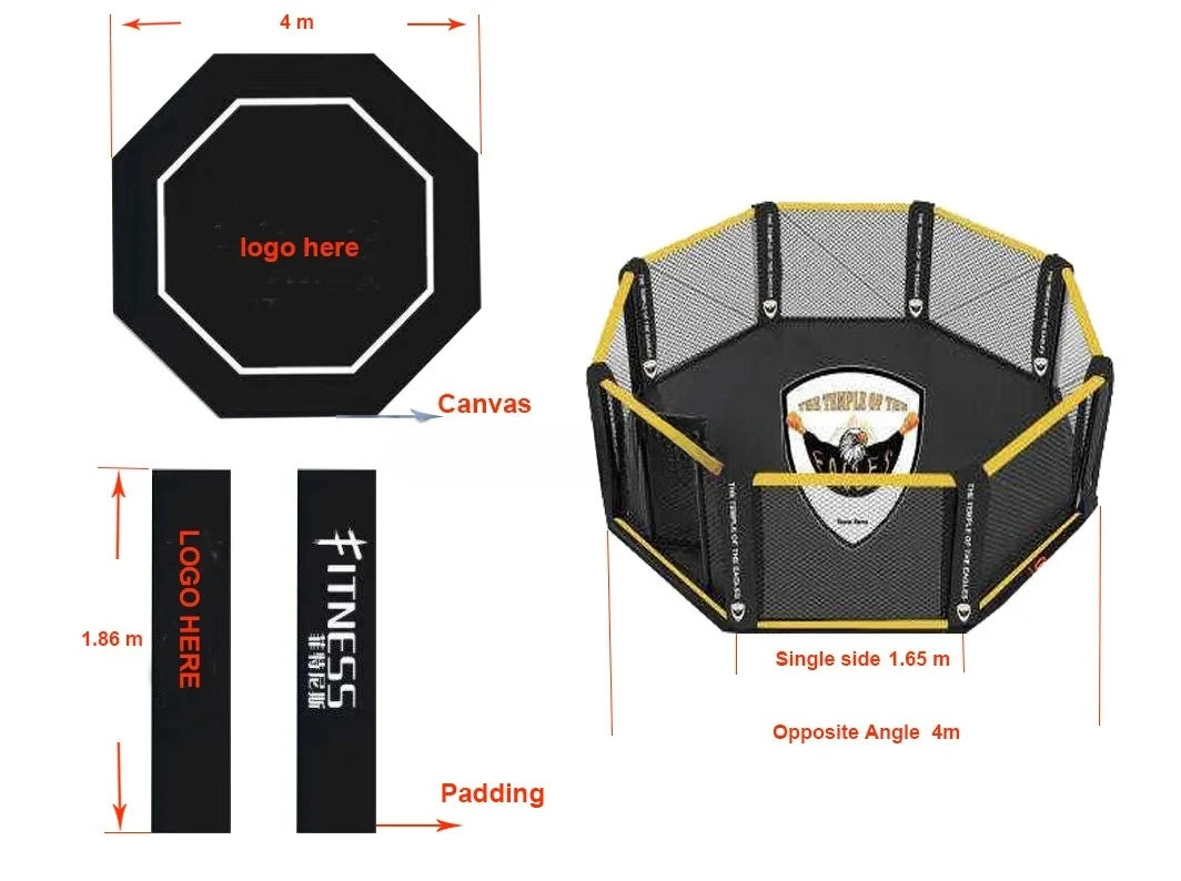 Customized  MMA Cage Floor Type MMA Cage 4m*4m 5m*5m 6m*6m Wrestling Cages