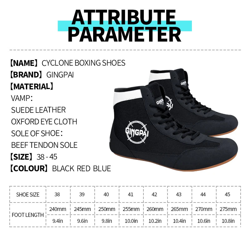 High top boxing shoes men children Sanda combat training shoes adult wrestling shoes fitness weightlifting martial arts shoes