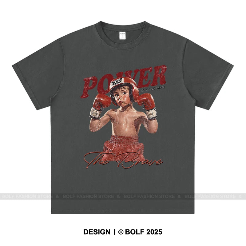 Boxing Gym Boy Printed Men Women T-Shirt  100% Cotton Oversized Graphic Tops Tees for Summer