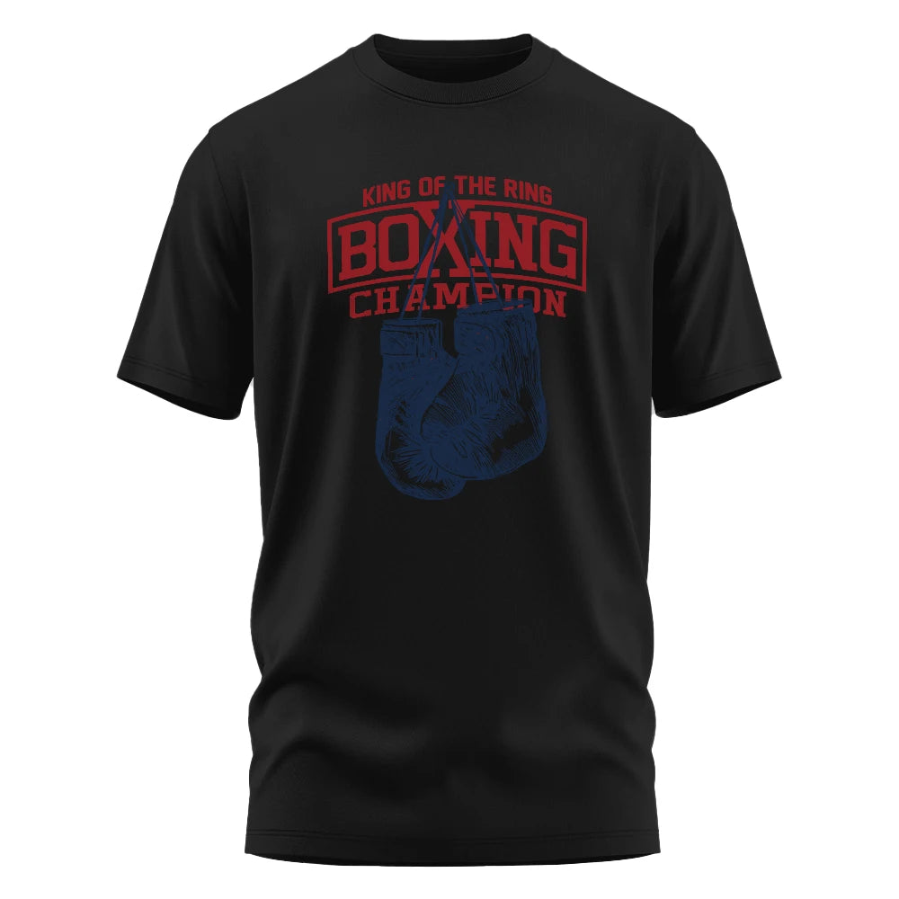 King of The Ring Boxing Champion Printed T Shirt for Men Women Vintage GYM Apparel Tops Tees