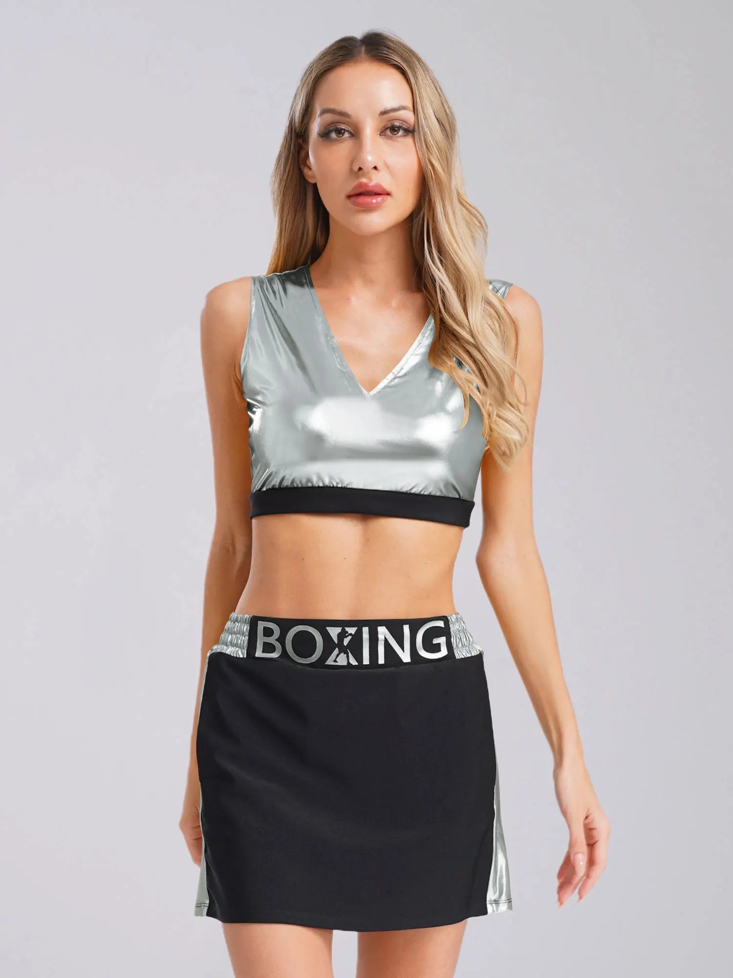 Women Boxing Robes Bjj Boxer Fight Grappling Costume Martial Arts Muay Thai Satin Tops + Skirt Belt Kickboxing Hooded Outfit