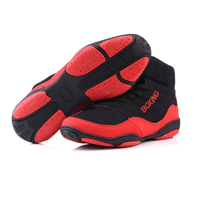 New Men's Boxing Shoes Professional Tennis Lightweight Adult Comfortable Classic Women's Fighting Shoes Anti Slip Boxing Boots