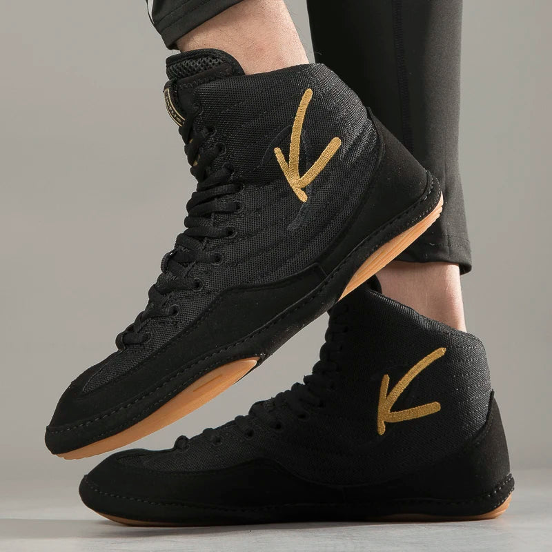 High-top Men's Boxing Shoes Breathable Fighting Wrestling Shoes Women's Anti-slip Sanda Sneakers Mesh Boxing Training Shoes