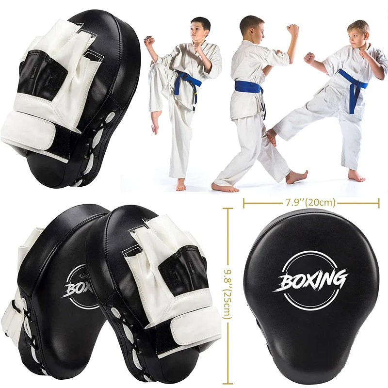 Boxing Curved Focus Boxing Training Hand Pads Punching Mitts Muay Boxing Pads Leatherette MMA Karate Training Equipment
