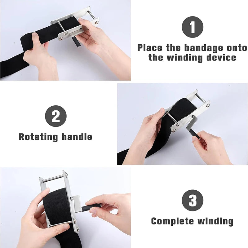 Portable Iron Boxing Hand Wrap Roller Manual Bandage Winder Tool Easy Use Quick Winding For Boxing Martial Arts Training Gear