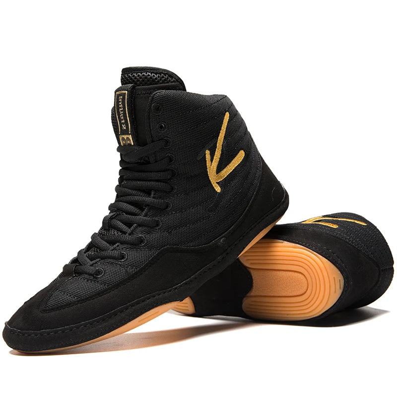 High-top Men's Boxing Shoes Breathable Fighting Wrestling Shoes Women's Anti-slip Sanda Sneakers Mesh Boxing Training Shoes