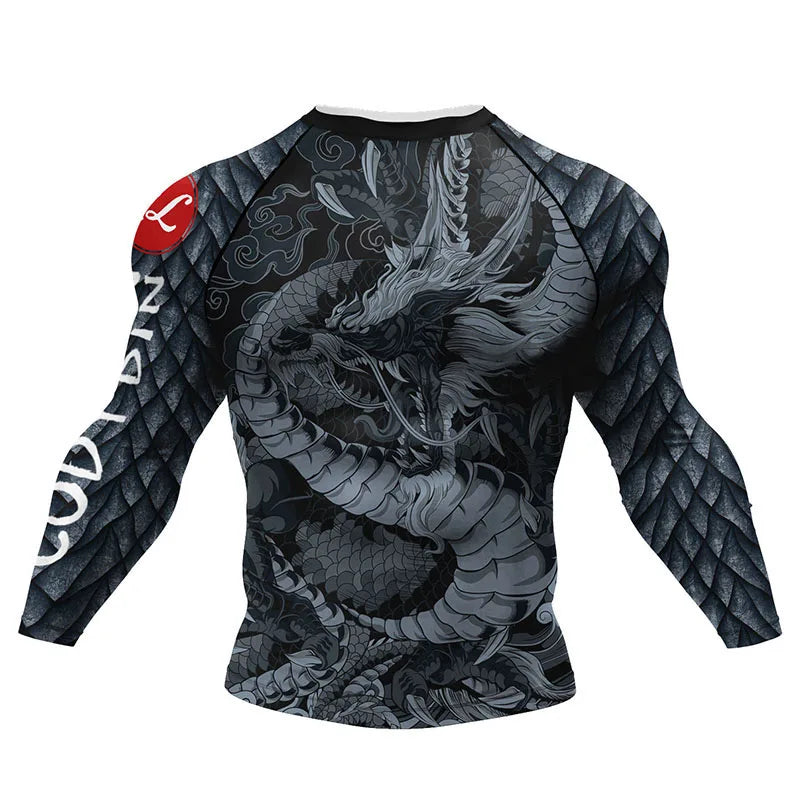 New Boxing Rashguard MMA T-shirt For Men Bjj Gi Kickboxing Jerseys Shirt Sport Long Sleeve Gym Rashgard T-shirts Fight Boxe Tees
