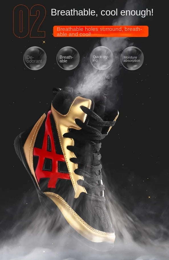 Men professional boxing wrestling fighting shoes Lightweight and Breathable best women's men's boxing Wrestling shoes boots