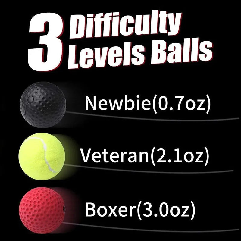 1 set of boxing reaction ball silicone anti-sweat headband boxing ball fitness decompression vent ball boxing training equipment
