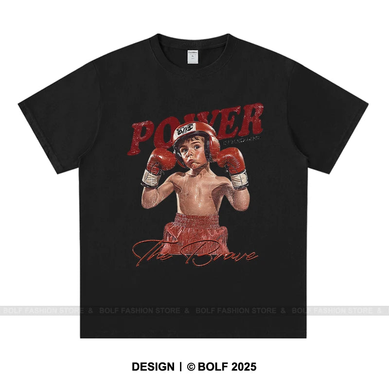 Boxing Gym Boy Printed Men Women T-Shirt  100% Cotton Oversized Graphic Tops Tees for Summer