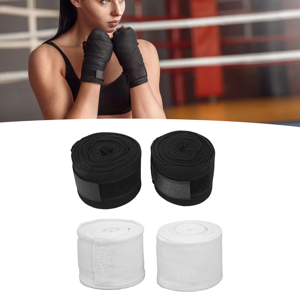 Boxing Handwraps Kickboxing Hand Wraps Cotton Quick Drying 5m Hook Loop Design Sports Hand Wraps Semi Elastic for Racing