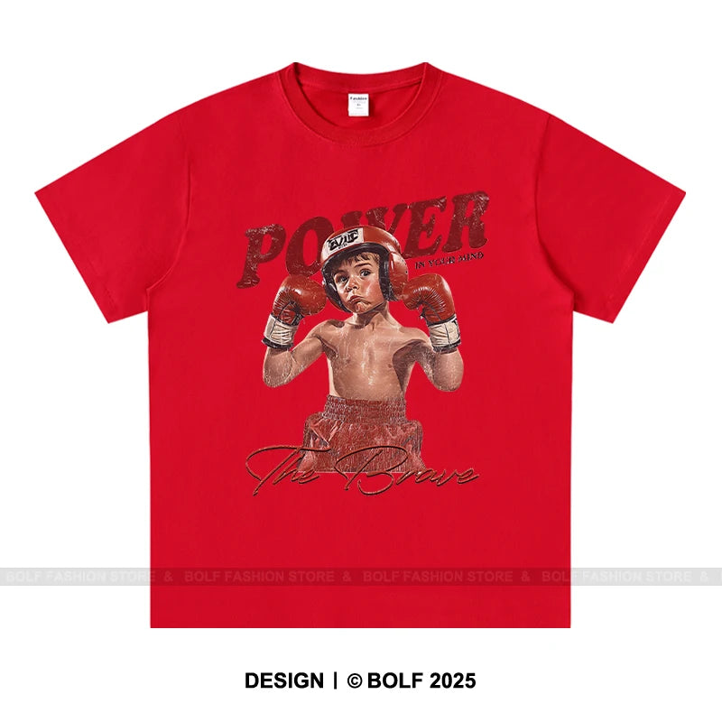 Boxing Gym Boy Printed Men Women T-Shirt  100% Cotton Oversized Graphic Tops Tees for Summer