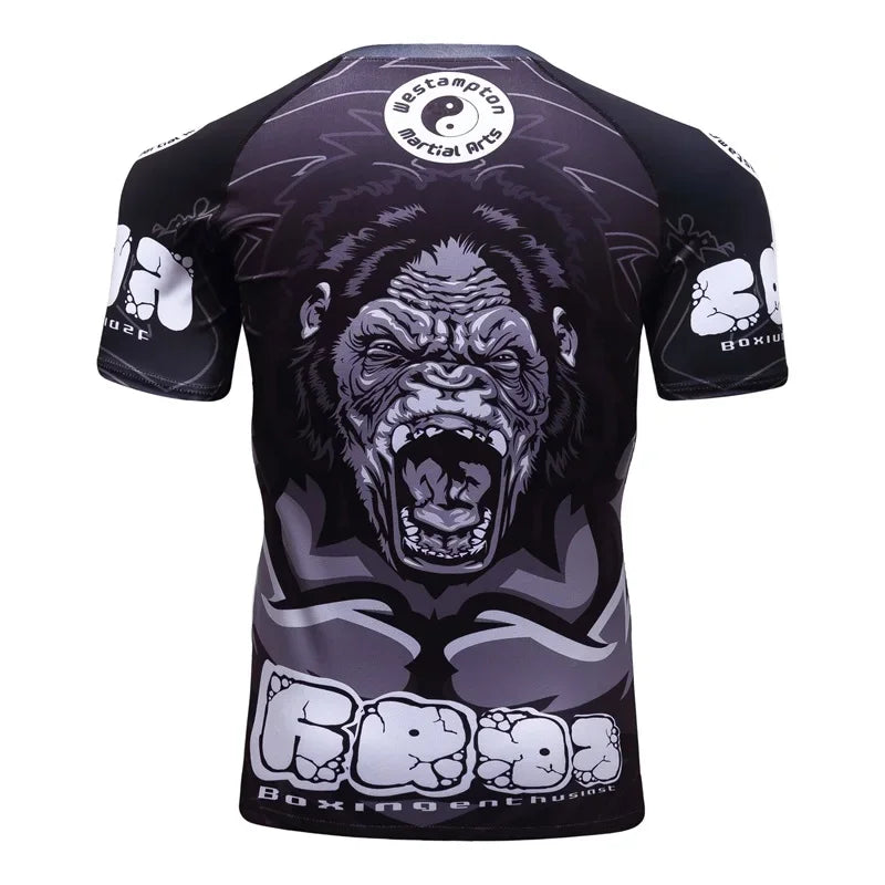 Boxing Set Compression Men Sport T-shirts+Pants Rashguard Jitsu Bjj Rash Guard KickBoxing Sets Muay Thai Jersey MMA Fightwear