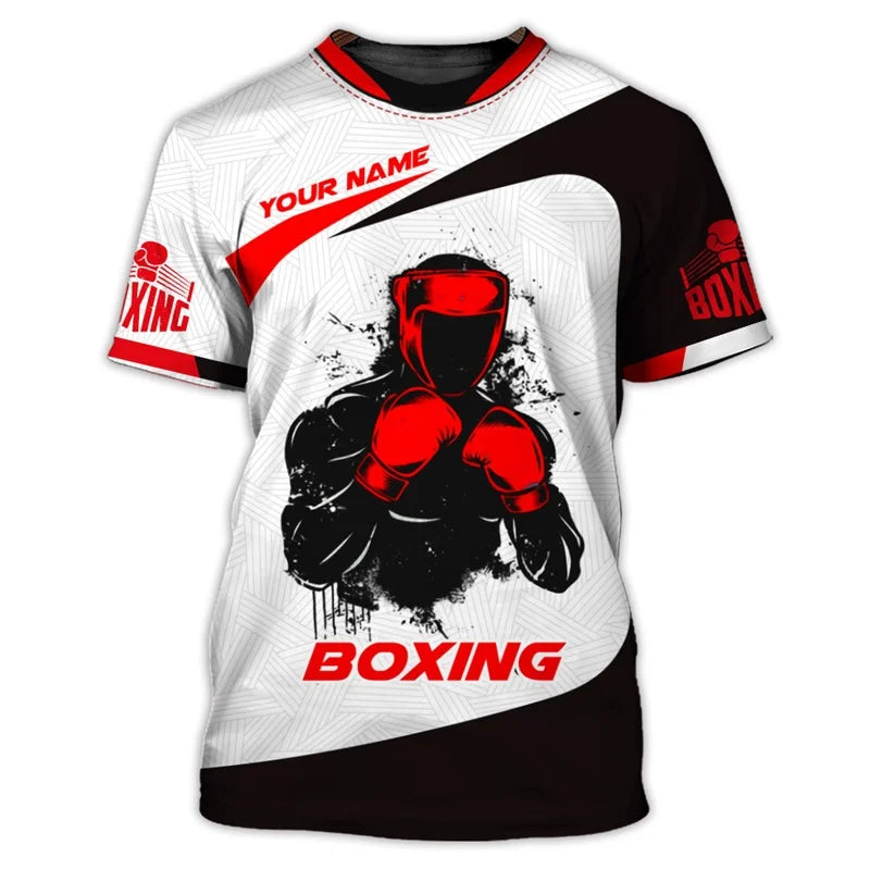 3D Printed Boxing Combat Sports T Shirt For Men Customized Pattern Tee Shirts Summer Street Loose Short Sleeve O-Neck T-shirts