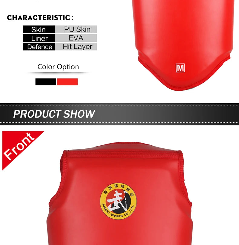 New Thickened MMA Chest Protector Sanda Wrestling Chest Support Protective Gear Boxing Sparring Fighting Body Protector