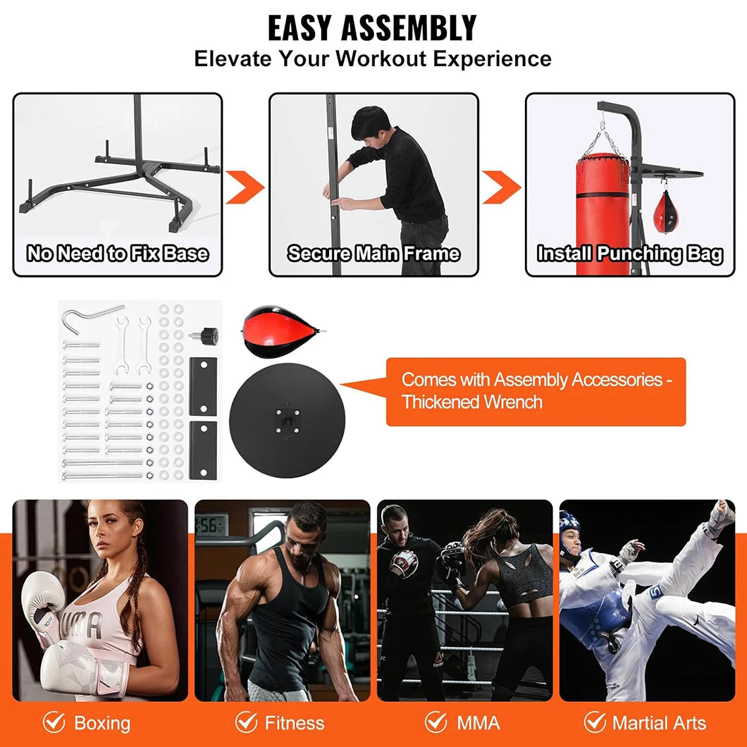Boxing Bag Stand Premium Material Martial Arts Equipment For Heavy Bag Includes Speed Bag For Speed Training