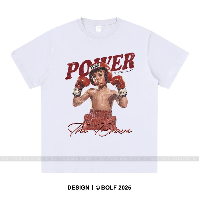 Boxing Gym Boy Printed Men Women T-Shirt  100% Cotton Oversized Graphic Tops Tees for Summer