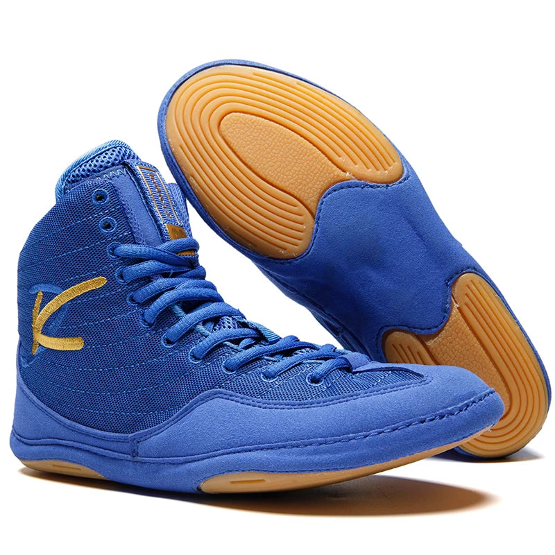 High-top Men's Boxing Shoes Breathable Fighting Wrestling Shoes Women's Anti-slip Sanda Sneakers Mesh Boxing Training Shoes